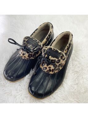 Sperry Topsiders Saltwater Leopard 1 Eye Waterproof Duck Boots 8